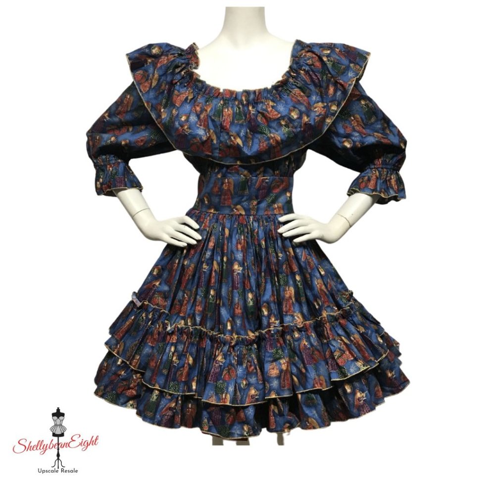 VTG Western Square Dance Circle Skirt Dress M 8 - Picture 8 of 14